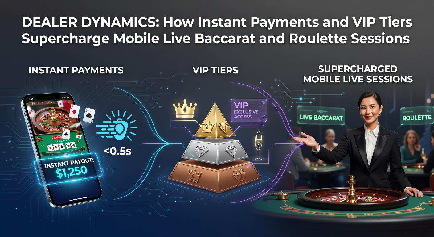Dealer bei einer Live-Baccarat-Session auf Mobilgerät mit VIP-Elementen und Sofortzahlungs-Icons