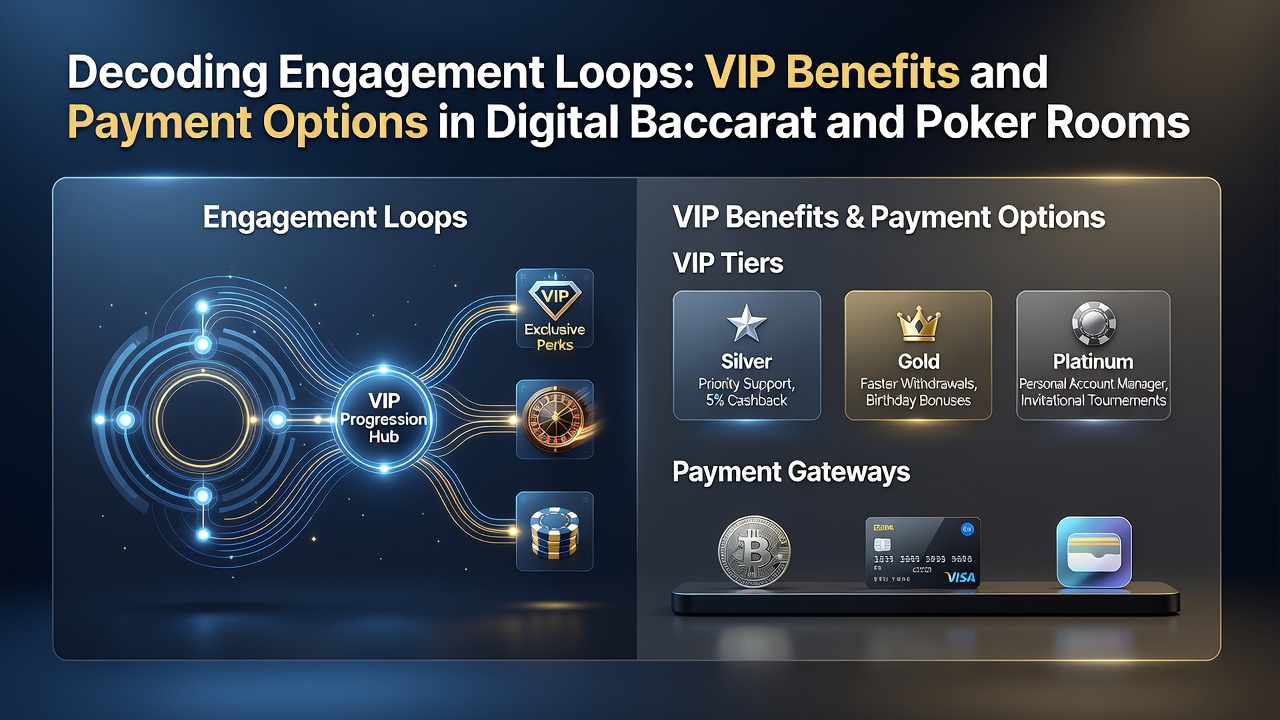 Digitale Baccarat- und Poker-Tische mit VIP-Elementen und Zahlungssymbolen