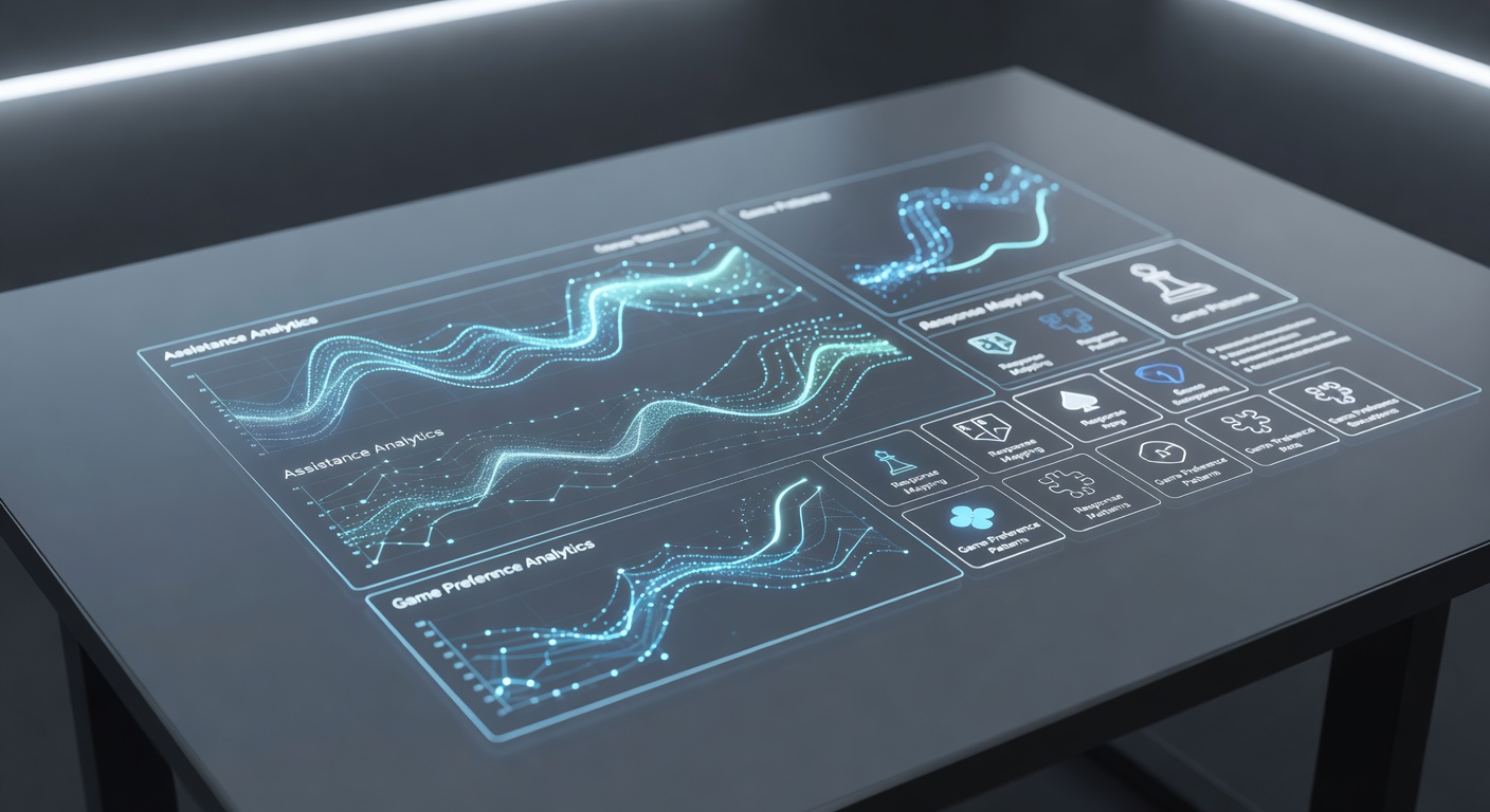 Darstellung von Support-Reaktionsmustern und Spielauswahl in digitalen Tischspielen